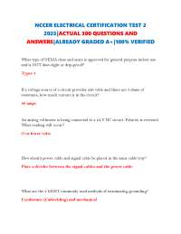 NCCER ELECTRICAL CERTIFICATION TEST 2 2025|ACTUAL 300 QUESTIONS AND ANSWERS|ALREADY GRADED