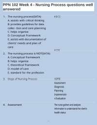 PPN 102 Week 4 - Nursing Process questions well answered -5.docx