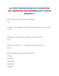 ALF CORE TRAINING EXAM 2025-2026|ACTUAL 530+QUESTIONS AND ANSWERS|LATEST UPDATE |GRADED A+