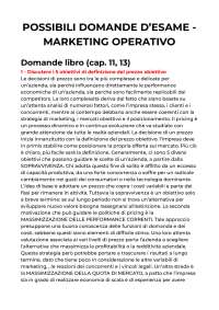 Marketing operativo (domande d'esame con risposte) - 2024/2025, Prof Daniele Fornari
