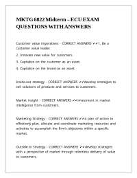 MKTG 6822 Midterm – ECU EXAM QUESTIONS WITH ANSWERS