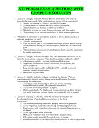 ATI PHARM EXAM QUESTIONS WITH COMPLETE SOLUTION