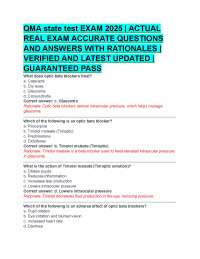 QMA state test EXAM 2025 | ACTUAL  REAL EXAM ACCURATE QUESTIONS  AND ANSWERS WITH RATIONAL