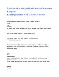 Louisiana Landscape Horticulture Contractor Exam Questions and Answers