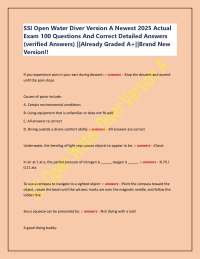 SSI Open Water Diver Version A Newest 2025 Actual  Exam 100 Questions And Correct Detailed