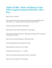 Alpha Chi Rho - Basics and History Exam With Complete Solutions 2025/2026 | 100% Pass