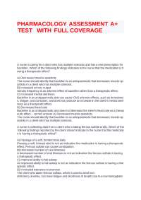 PHARMACOLOGY ASSESSMENT A+ TEST  WITH  FULL COVERAGE.