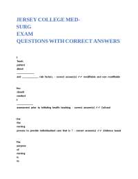 Medical-Surgical Nursing Exam Questions and Answers