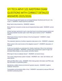 IVY TECH APHY 101 MIDTERM EXAM  QUESTIONS WITH CORRECT DETAILED  ANSWERS 2025/2026.