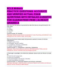 RCLS Midterm   PRACTICE QUESTIONS  ACCURATE  AND VERIFIED ACTUAL EXAM  QUESTIONS