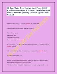 SSI Open Water Diver Final Version C Newest 2025  Actual Exam Questions And Correct Detail