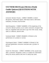 UCF MAR 3023 Exam 2 Review (Study Guide Quizzes) QUESTIONS WITH ANSWERS