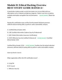 Ethical Hacking Overview: Certifications and Methodologies