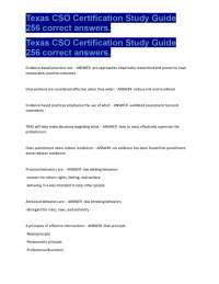 Texas CSO Certification Study Guide 256 correct answers.