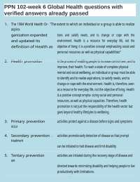 PPN 102-week 6 Global Health questions with verified answers already passed-10.docx