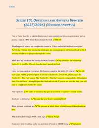 SCRIBE 101 QUESTIONS AND ANSWERS UPDATED (2025/2026) (VERIFIED ANSWERS)