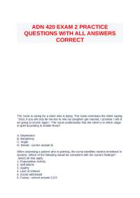 ADN 420 EXAM 2 PRACTICE QUESTIONS WITH ALL ANSWERS CORRECT.