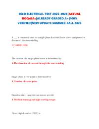ESCO ELECTRICAL TEST 2025-2026|ACTUAL 100Qs&As|ALREADY GRADED A+|NEW UPDATE SUMMER-FALL