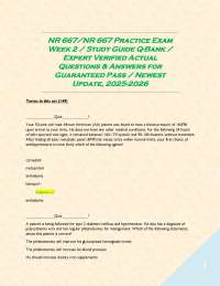 NR 667/NR 667 Practice Exam Week 2 / Study Guide Q-Bank / Expert Verified Actual Questions