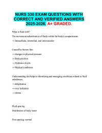 NURS 330 EXAM QUESTIONS WITH  CORRECT AND VERIFIED ANSWERS  2025-2026. A+ GRADED.