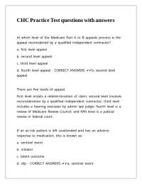 CHC Practice Test questions with answers