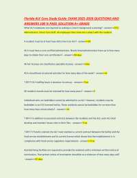 Florida ALF Core Study Guide EXAM 2025-2026 QUESTIONS AND  ANSWERS 100 % PASS SOLUTION A+
