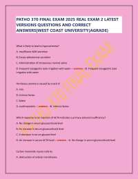 PATHO 370 FINAL EXAM 2025 REAL EXAM 2 LATEST  VERSIONS QUESTIONS AND CORRECT  ANSWERS|WEST
