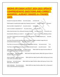 ARDMS SPI EXAM LATEST 2024-2025 UPDATE COMPREHENSIVE QUESTIONS AND CORRECT ANSWERS| ALREAD