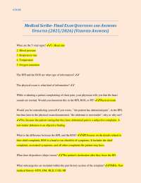 Medical Scribe- Final EXAM QUESTIONS AND ANSWERS UPDATED (2025/2026) (VERIFIED ANSWERS)
