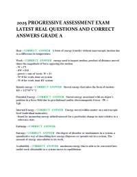 Progressive Assessment Exam 2025 – Verified Questions and Grade A Answers for U.S. History