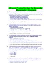 Advanced Practice Nursing: Cardiovascular Pharmacology Assessment