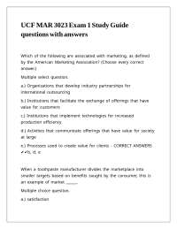 UCF MAR 3023 Exam 1 Study Guide questions with answers
