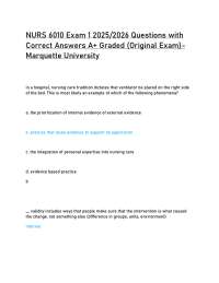 NURS 6010 Exam 1 2025/2026 Questions with Correct Answers A+ Graded (Original Exam)