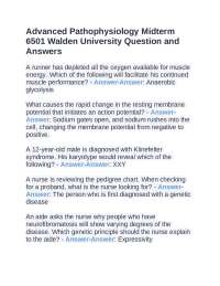 Advanced Pathophysiology Midterm 6501 Walden University Question and Answers