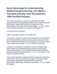 Davis Advantage for Understanding Medical-Surgical Nursing, 7th Edition| Test Bank Directl