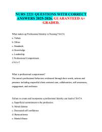 NURS 2221 QUESTIONS WITH CORRECT  ANSWERS 2025-2026. GUARANTEED A+  GRADED.