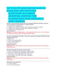 red cross life guarding test study set   EXAM 2025 AND PRACTICE  QUESTIONS |ACCURATE