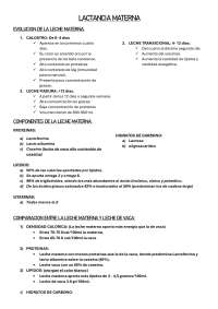 CARACTERISTICAS DE LA LACTANCIA MATERNA