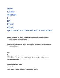 MedSurg RN Final Exam Q&A: Key Concepts and Verified Answers