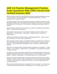 ARE 5.0 Practice Management Practice Exam Questions With 100% Correct And Verified Answers