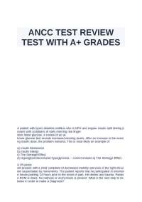 ANCC TEST REVIEW TEST WITH A+ GRADE