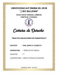 caratula de derecho de familia