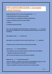 FNP CAPSTONE EXAM 1 Concepts Latest Version.