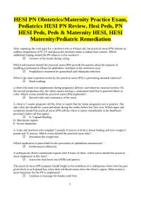 HESI PN Obstetrics/Maternity Practice Exam, Pediatrics HESI PN Review, Hesi Peds, PN HESI