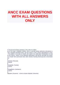 ANCC EXAM QUESTIONS WITH ALL ANSWERS ONLY