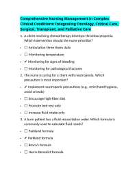 Comprehensive Nursing Management in Complex Clinical Conditions: Integrating Oncology, Cri