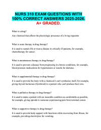 NURS 310 EXAM QUESTIONS WITH  100% CORRECT ANSWERS 2025-2026.  A+ GRADED.