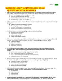NURSING 1426 PHARMACOLOGY EXAM QUESTIONS WITH ANSWERS