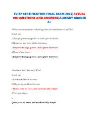 EVITP CERTIFICATION FINAL EXAM 2025|ACTUAL 100 QUESTIONS AND ANSWERS|ALREADY GRADED A+