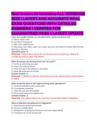 Red Cross Life Guarding ALL VERSIONS  2025 | LATEST AND ACCURATE REAL  EXAM QUESTIONS